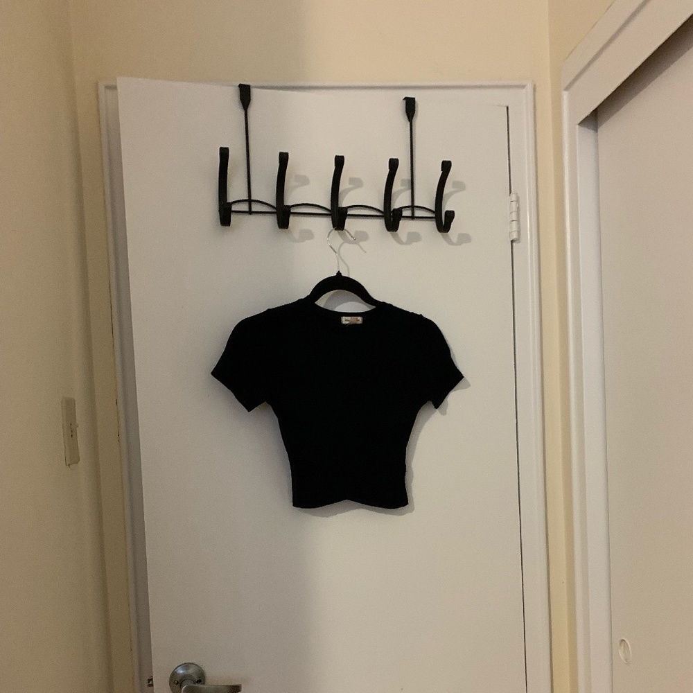 Urban Outfitters Black Ribbed Crop Top